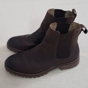 Banana Republic Boot Men's 8 Ortholite Brown Leather Chelsea Pull On